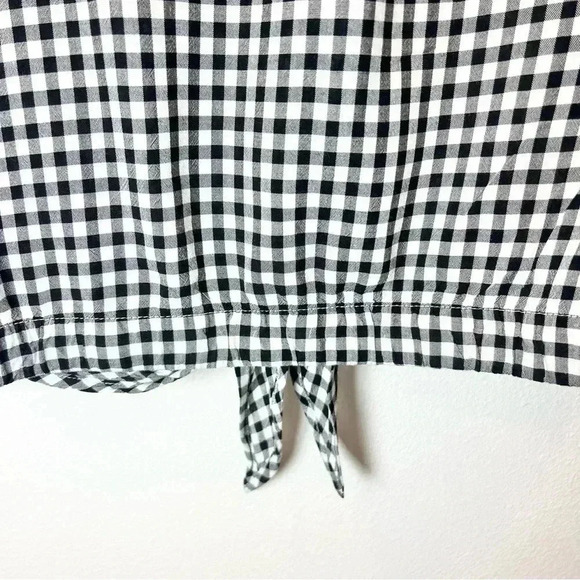 Jones New York Women's Front Tie Button Down Gingham Blouse Size Medium - Picture 13 of 13